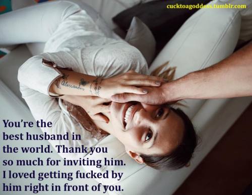 cuckoldali:  cucktoagoddess:  You would do everything to make your wife happy. www.cucktoagoddess.tumblr.com  Sen dünyanin en iyi kocasisin seni çok seviyorum bugün çok iyi bir sikici getirmişin bana teşekkür ederim kocaciğim 