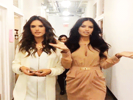 bombshell-fantasy:  annkuccgjnn: Walking down to set now! @adrianalima @alessandraambrosio