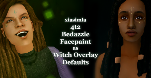 xiasimla:4t2 Realm of Magic Bedazzle Facepaint as Defaults for Evil and Good WitchesTurned @gryning&