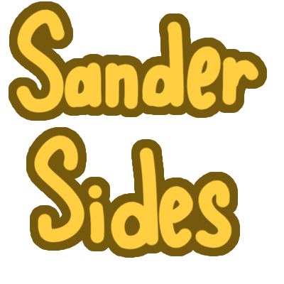 the text "Sander Sides" in yellow with a darker yellow gold outline