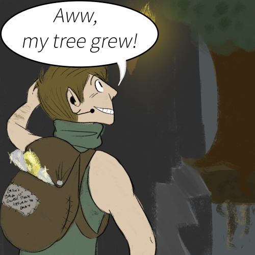 rtspookee:  icoffeecake:   Don’t try to grow a tree underground…  when i first watched it i didn’t notice the lava so i thought he set the tree on fire just by being near it.  In which Gavin Free is Spencer Shay 