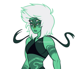 prpldragonart:  felt like drawing malachite with two legs and a slightly different hairstyle   patreon / redbubble / more    