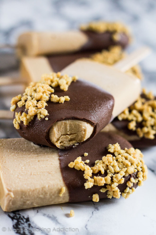 foodffs: Chocolate Peanut Butter Yoghurt Popsicles Recipe source: Marsha’s Baking Addicti