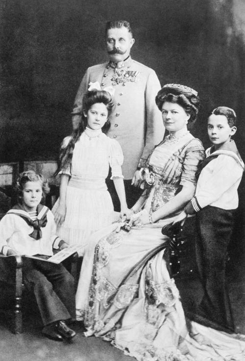 edwardianpromenade:  — Archduke Franz Ferdinand, his wife, Sophie, Duchess of Hohenberg, and their family. 100 years ago today (28th of June) they were assassinated at Sarajevo by Gavrilo Princip, a Bosnian Serb and Yugoslav nationalist. This was one