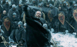 syriusblack:  ♛ Stannis Baratheon / Jon Snow facing the Bolton cavalry charge