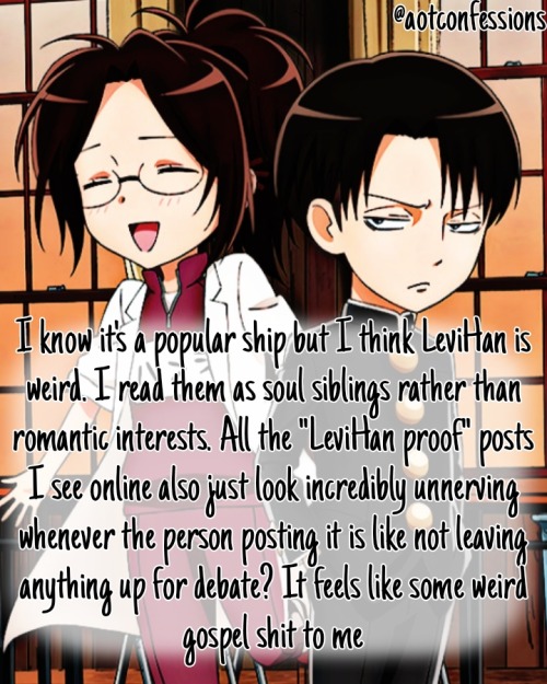 Tr: "I Know It's A Popular Ship But I Think LeviHan Is Weird. I Read Them As Soul Siblings Rather Than