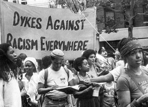 lgbt-history-archive:Members of Dykes Against Racism Everywhere (“DARE”), New York City,