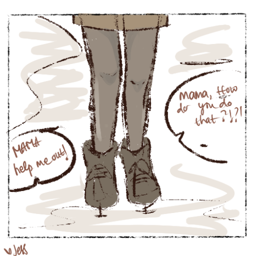 narutostaph:  headcanon: growing up alone, naruto had no one to teach him how to skate during winter in konoha.  (●´∀｀●)  