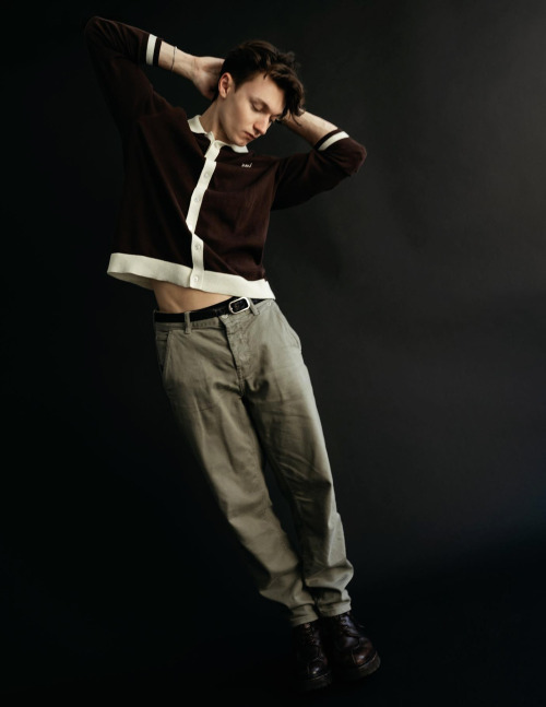 vogueman:Harrison Osterfield photographed by Danny Getz. Harrison wears sweater Moné, pants D