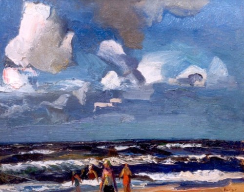 Beach with Figures   -  Henricus Johannes &lsquo;Harrie&rsquo; Kuijten,  1930-40Dutch, 1883-1952olie