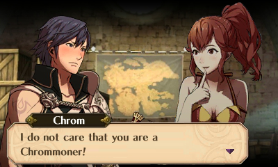calamitaswrath:  Fire Emblem Awakening AU where the Avatar is named Chrom, and Chrom constantly makes pun with his name.(Captions included) 