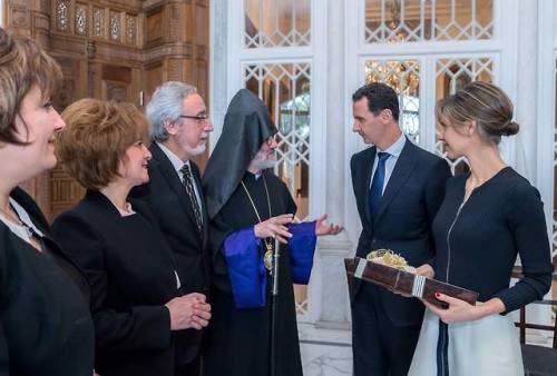 qrsyria: Syria | Damascus President Bashar Al Assad and First Lady Asma Al Assad host Armenian deleg