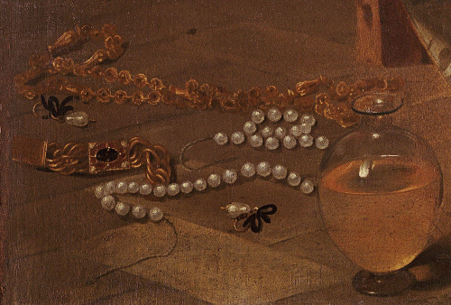 caravaggista:  Caravaggio, Details from the Penitent Magdalene (c. 1594/5), Galleria Doria Pamphilj.