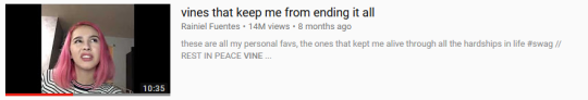 curls-and-courage:  curls-and-courage: Vine compilations on YouTube are the absolute pinnacle of millennial humor. The nostalgic compendium of their peers in an industry that they watched rise, fall, and burn in such a short period of their lifetime is