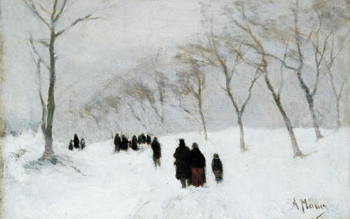 Anton Mauve - Snow Storm, c.1878 - 1888. Oil on canvas.