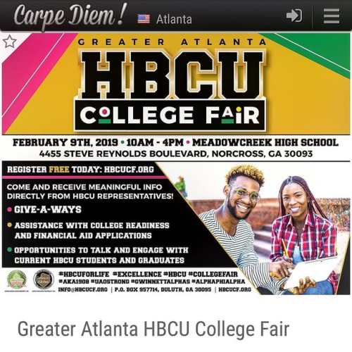 Atlanta area parents, recruiters from 30 HBCUs will be at this FREE Greater #Atlanta #HBCU College F