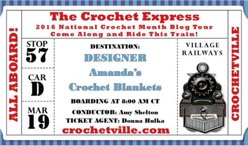 I’m really proud to announce that I am part of Crochetville’s Crochet Express Blog Tour.