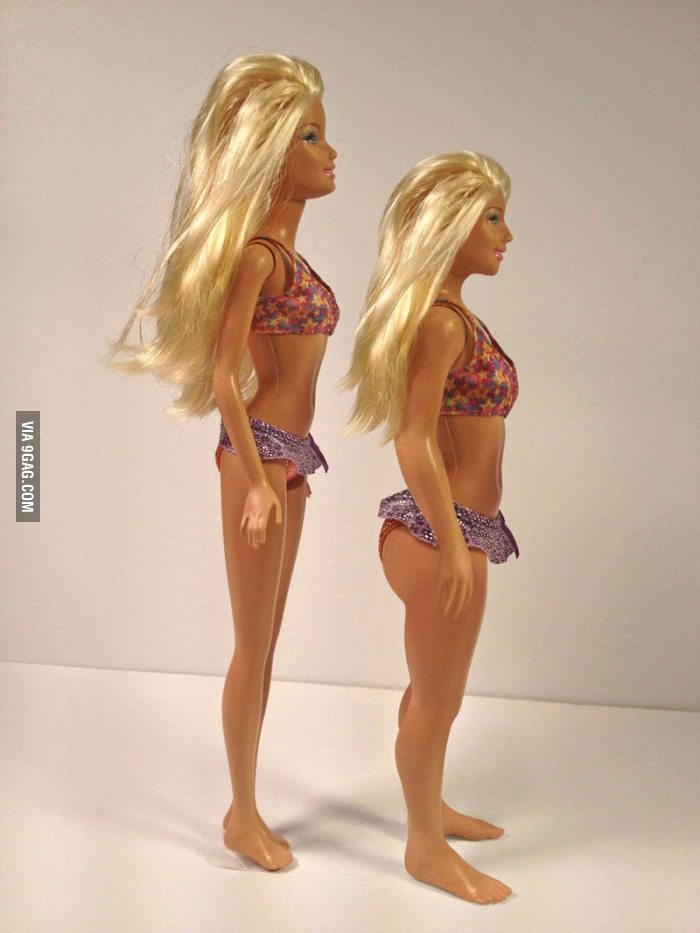 fridafluff:  Barbie doll vs. 3D-printed replica based on average 19 year old girl.