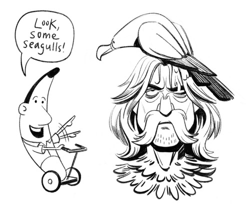 AU where Jack’s actually cursed and turned into a fuckin’ bird man. Bonus Mr. Banana Grabber because