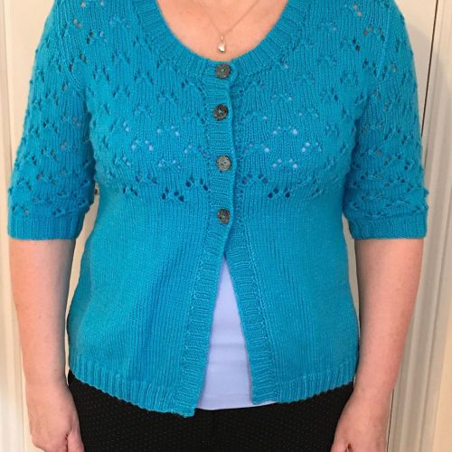 Finished (& wore today) my cardigan using Stylecraft Yarns in turquoise dk. I am very pleased wi