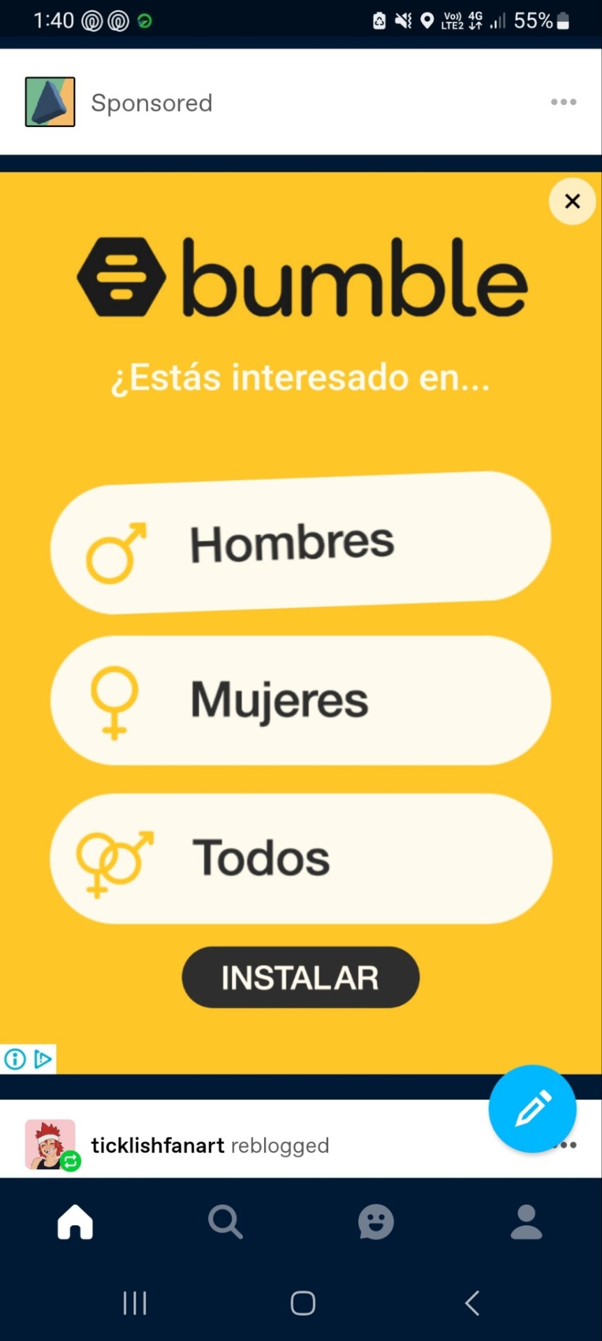 Why The FUCK Am I Getting The Spanish Ad For Bumble???