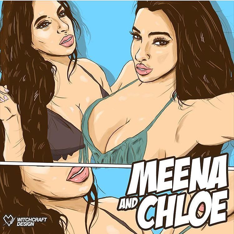 Awesome fan art of me and my sis @chloe.khan by @bewitchcraft ❤️👯 by missmeena1