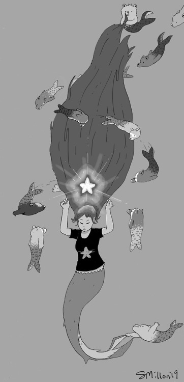 “Mermaid and Merbears” a little drawing for mermaywww.instagram.com/sebregwww.patreon.co
