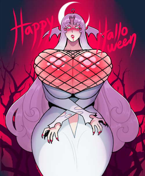 drakdoodles:  Happy Halloween!This vampire stores all that blood in her chest :^)