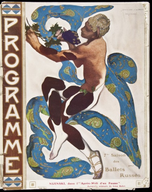 The Programme Officiel des Ballets Russes, Mai-Juin 1912 featuring the costume design for Vaslav Nij