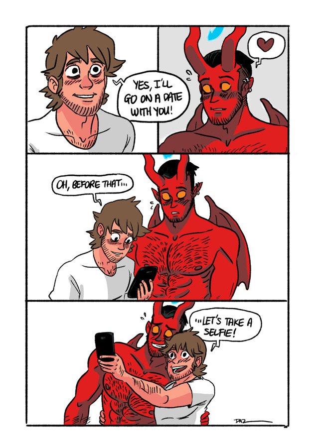 everydaycomics:  &lsquo;A date with the devil'  A story behind the selfie pic