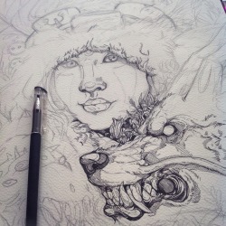 wolfskulljack:  Some Ghibli fan art in progress