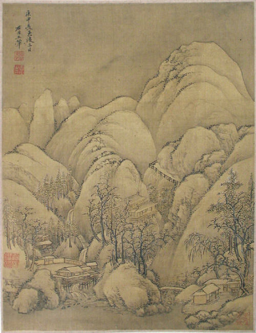 met-asian: Landscape after Li Cheng, Unidentified Artist, 18th century or later, spurious date of 16