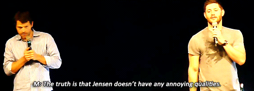 jensenacklesmishacollins: “She knows me well enough!” [x]