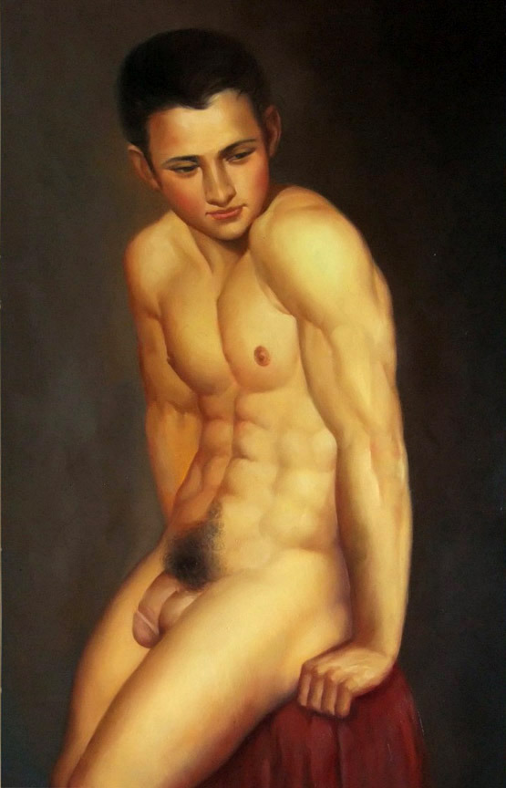 ganymedesrocks: dkwyck: Anonymous painting of a male nude, 1920s I have been researching