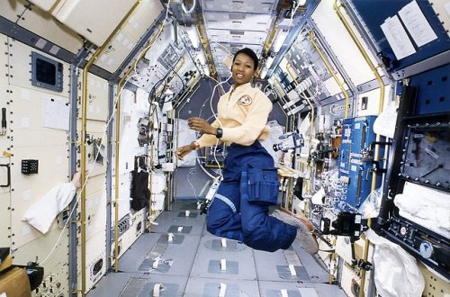 Astronaut Mae Jemison Working In Spacelab-J