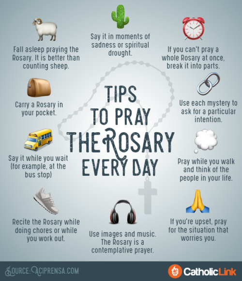 Infographic: Tips to pray the Rosary every day.