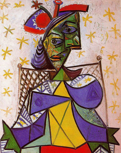 Woman sitting in an armchair, 1939, Pablo PicassoMedium: oil,canvas