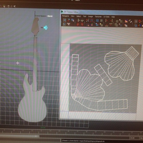 last progress shot of the night (uvmap=tuning pegs) #uvmap #3dmodel #3dmodelling #guitar #bass #bass