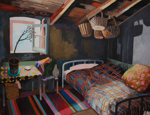 huariqueje:Certain days, Certain hours (Bethroom)  -    Erik Mattijssen Dutch,b.1957-Gouache and pas