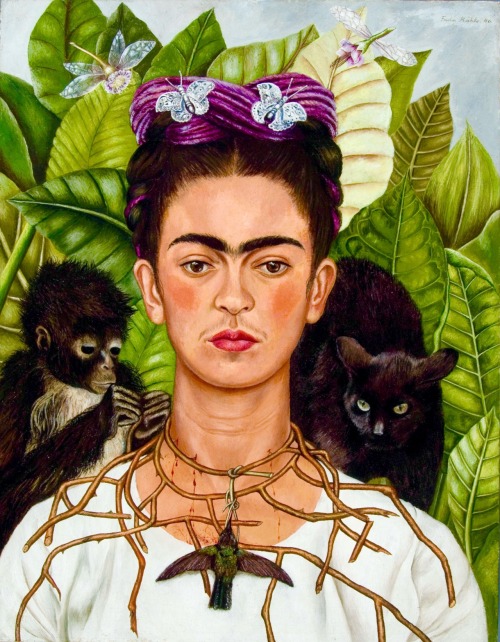Frida Kahlo, Self-Portrait with Thorn Necklace and Hummingbird, 1940, Harry Ransom Center, Austin