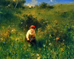 Ludwig Knaus &ldquo;Girl in a Field&rdquo; (1857)