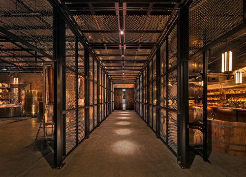 {Wine barrel banquettes? In a distillery? Cute.} Archie Rose Distillery is Sydney‘s first distillery