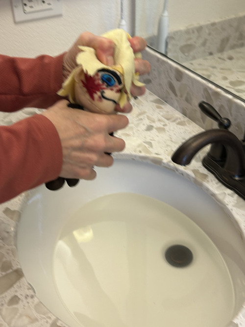 So Plushlois Is OKAY But He Had A Chemical Spill Mishap And Needed To Be Cleaned Off