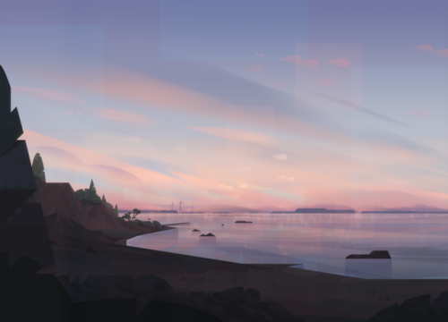 Backgrounds from my graduation film J’attends la nuit. This time the lake at dawn.