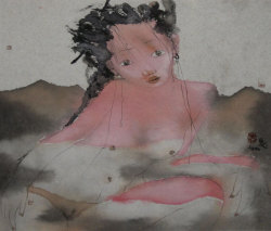 Red-Lipstick:  Liu Qinghe (B. 1961, Tianjin City, China) - Pinky, 2009    Drawings: