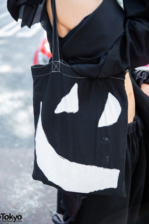 17-year-old Japanese student Kanji on the street in Harajuku. He&rsquo;s wearing monochrome vint