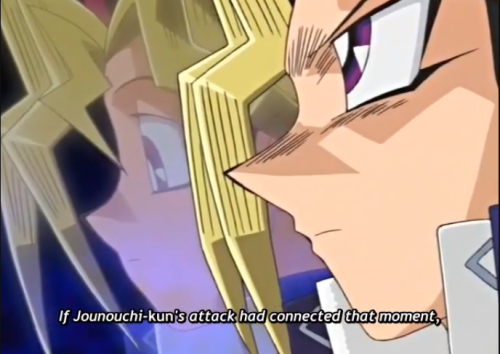 shadowwhisper123: *Reminds everyone, as Yugi rightfully pointed out, that Jounouchi pretty much beat