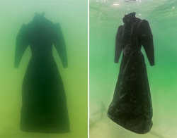 boredpanda:     Artist Leaves Dress In The Dead Sea For 2 Years And It Turns Into Glittering Salt Crystal Masterpiece   