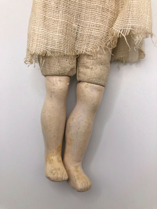 wildbeautifuldamned: Antique 8.5 German Baby Papier Mache Head doll w Cloth Stuffed Body, Glass eyes