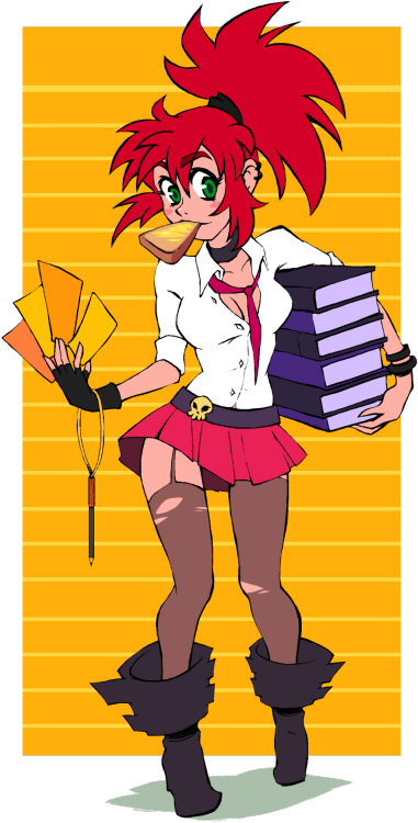 peppertode:  “WORK IT, GIRL!“ Gertie in what barely passes as office(?) or school(?) attire.   I want > .<